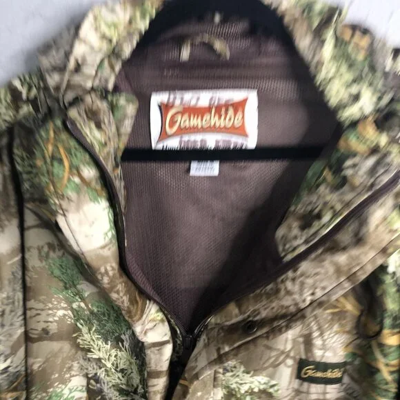 Gamehide Camo Jacket Mens 4X Advantage Max1 Mesh Lined Full Zip Hooded Hunting